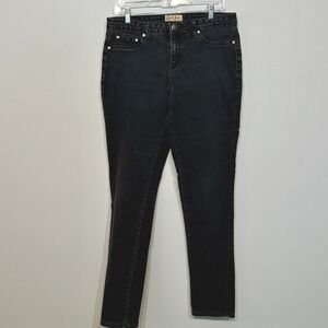 Earl Jean Skinny Jeans Female 10 Black Rhinestone Embellished FW14801BK